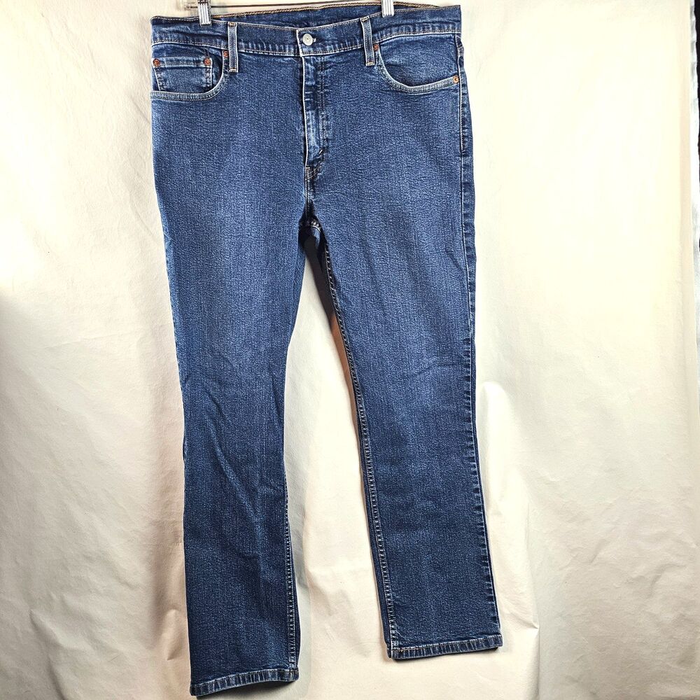 Levis 514 Jeans Mens 38x32 Blue Straight Fit Stretch Denim Classic Casual Basic